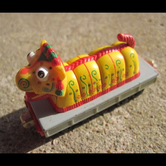 Decorative Yellow Chinese Dragon Magnetic Rolling Train Toy Learning Curve 2003 - Picture 2 of 10